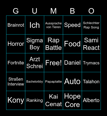 TIKTOK BINGO Card