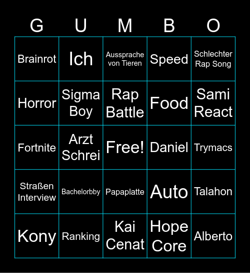 TIKTOK BINGO Card