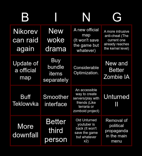 BINGO UNTURNED 2025 Bingo Card