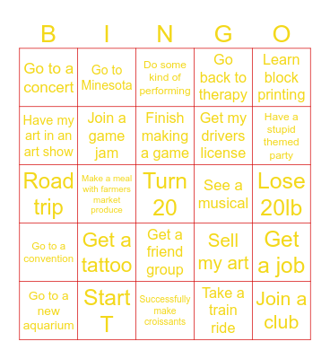 2025 Bingo Card