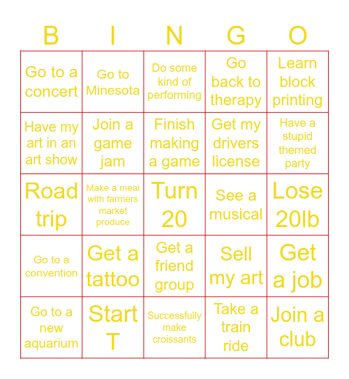 2025 Bingo Card