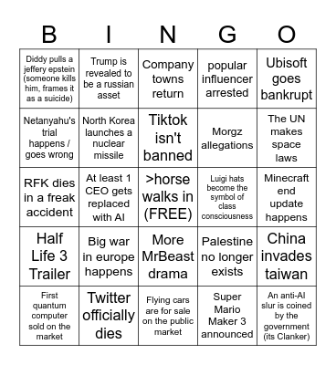2025 Bingo Card