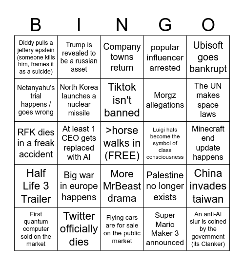 2025 Bingo Card