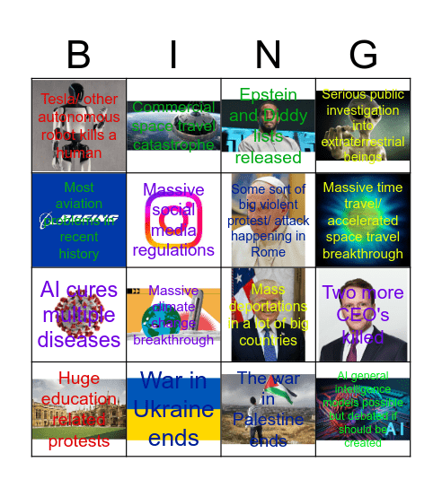 2025 Bingo card Bingo Card