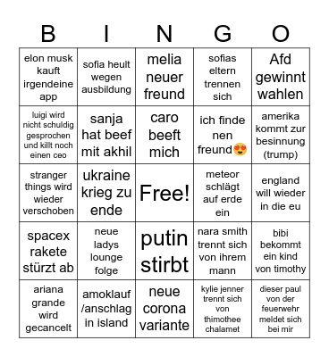 2025 Bingo Card