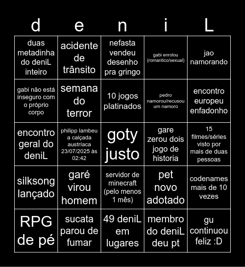 Deningo Bingo Card