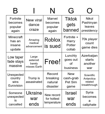 2025 Bingo Card