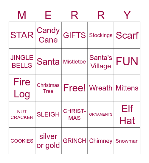 MERRY Bingo Card