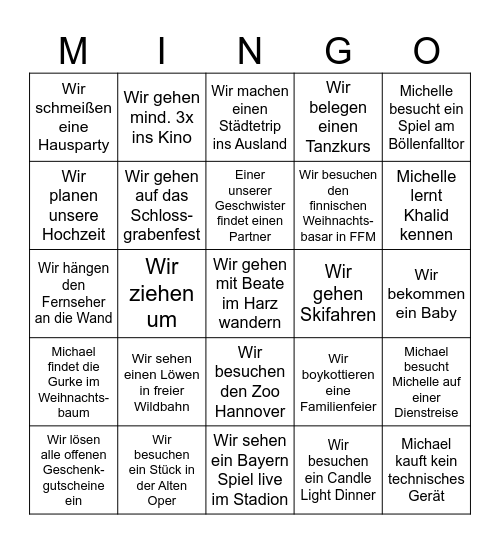 M&M Bingo 2025 Bingo Card