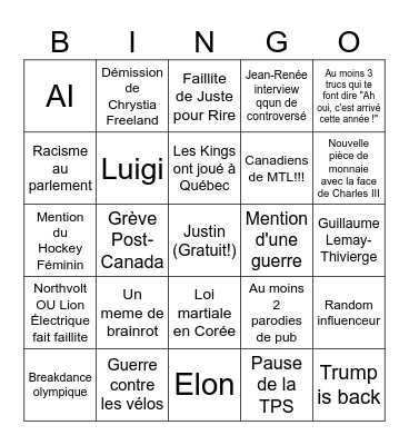 Infoman / Bye Bye 2024 Bingo Card