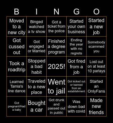 How Was Your 2024? Bingo Card