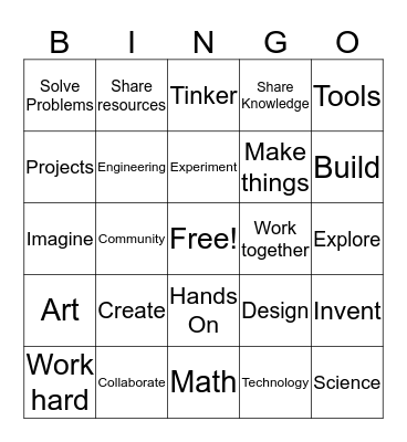 MakerSpace Bingo Card