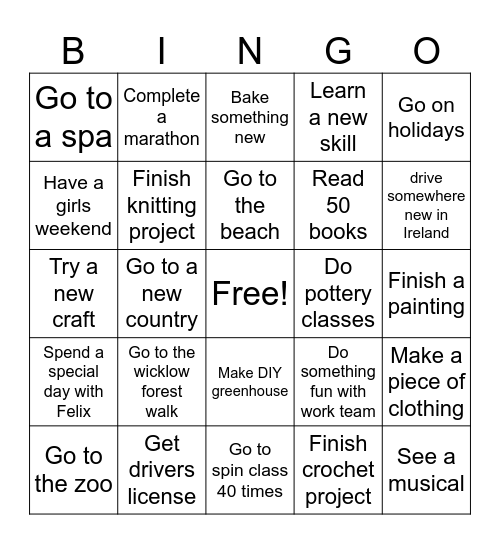 2025 Bingo Card Bingo Card