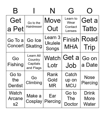 2025 Bingo Card Bingo Card