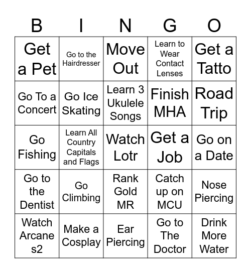 2025 Bingo Card Bingo Card