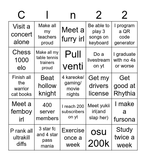 2025 Bingo Card