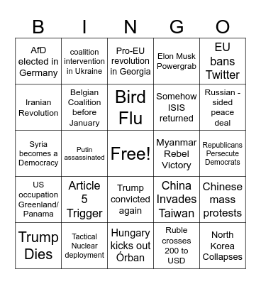 2025 Bingo Card