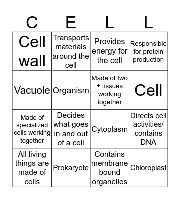 Cell Bingo Card