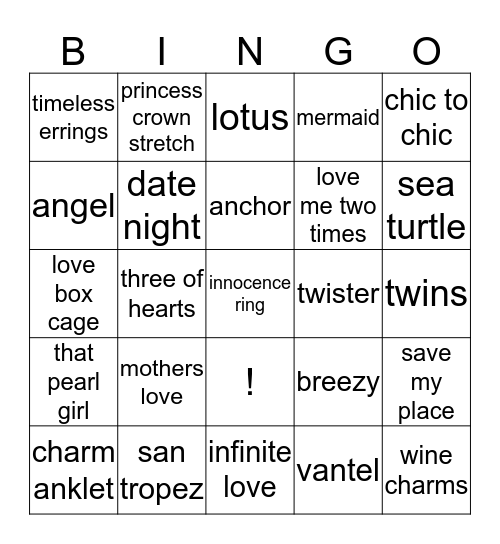 I Got Pearls  Bingo Card