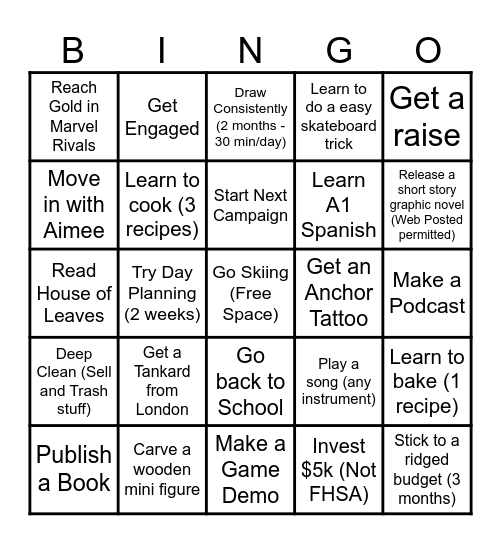 2025 Bing Gingo Card Bingo Card