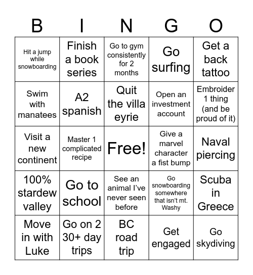 2025 bingo card Bingo Card