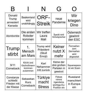 2025 be like (Sigma Edition) Bingo Card