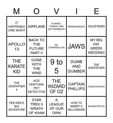 CINEMA BINGO Card