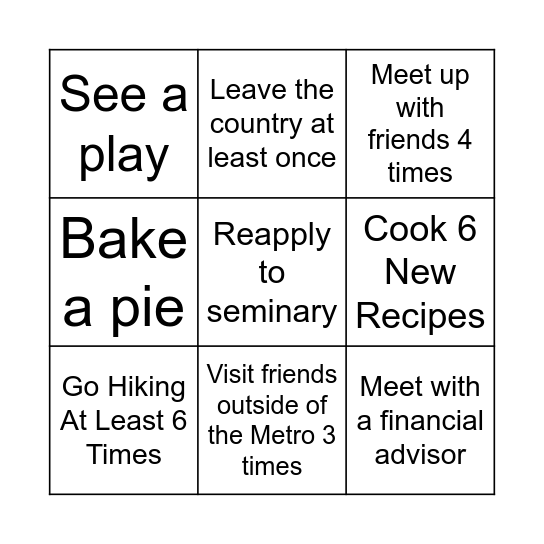 2025 Bingo Card