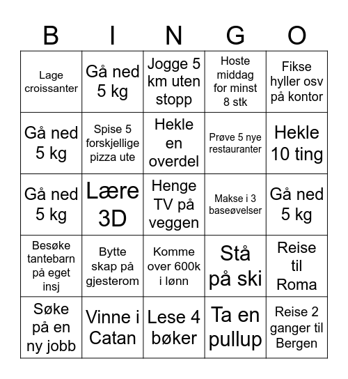 2025 Bingo Card