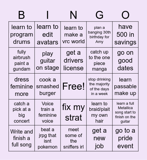 2025 bingo Card