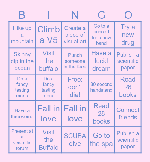 2025 Bingo Card