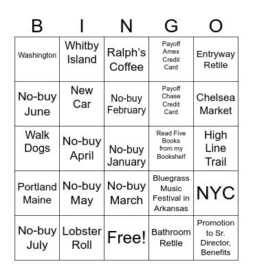 2025 Manifestations Bingo Card
