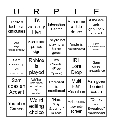 GT(Not)Live Bingo Card
