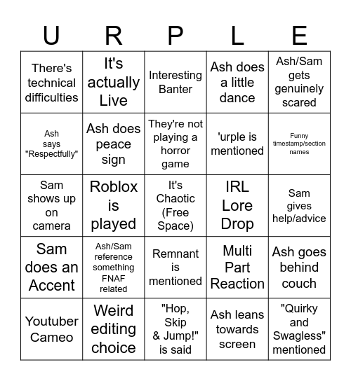 GT(Not)Live Bingo Card