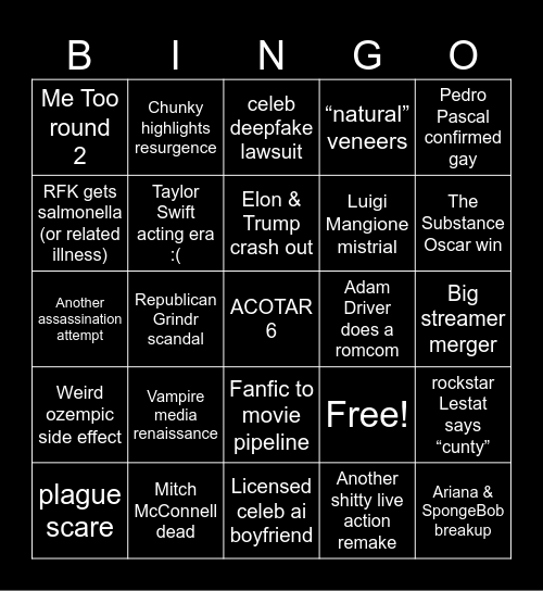 2025 Bingo Card