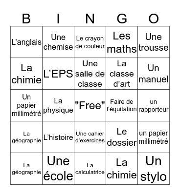Bingo Card