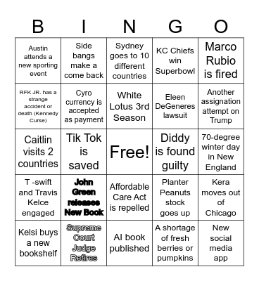 2025 Bingo Card