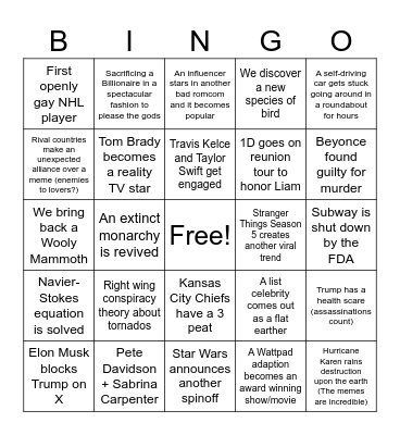 2025 Bingo Card