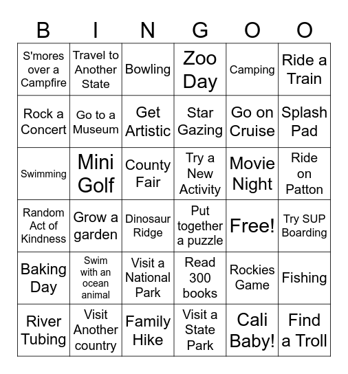 2025 Vision Board Bingo Card