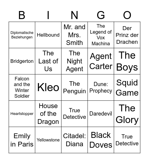 Serien 2025 Bingo Card