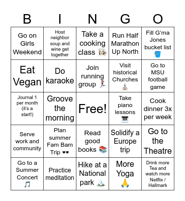 Sue - 2025 Bingo Card