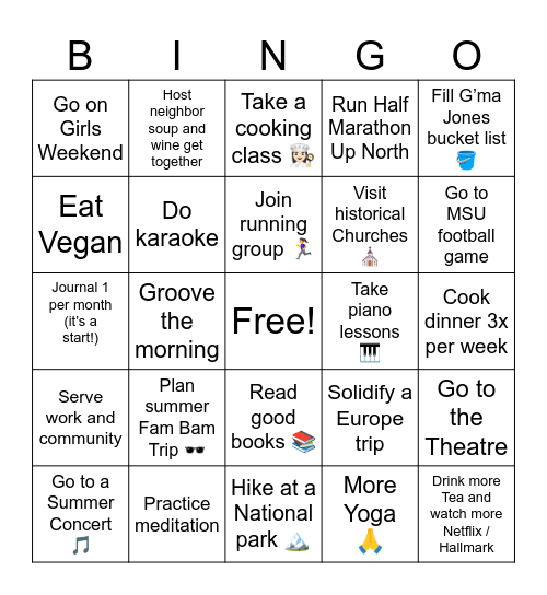 Sue - 2025 Bingo Card