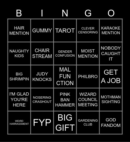 MALFUNCTION JUNCTION STREAM BINGO Card