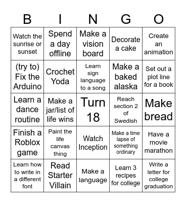 2025 Bingo Card