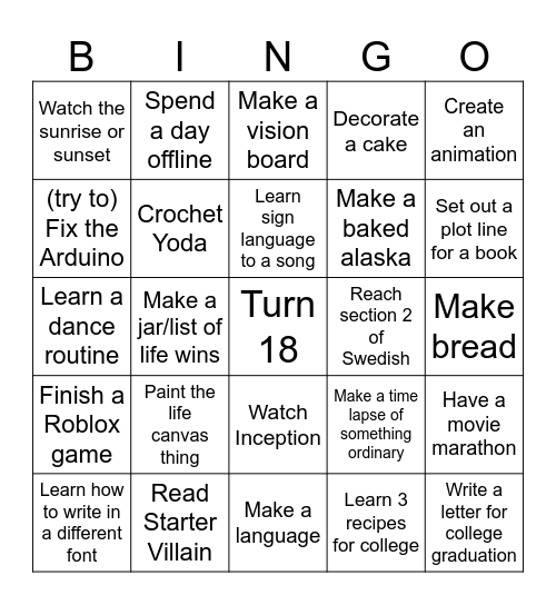 2025 Bingo Card