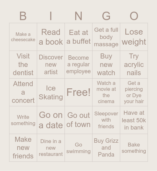 2025 BINGO CARD Bingo Card