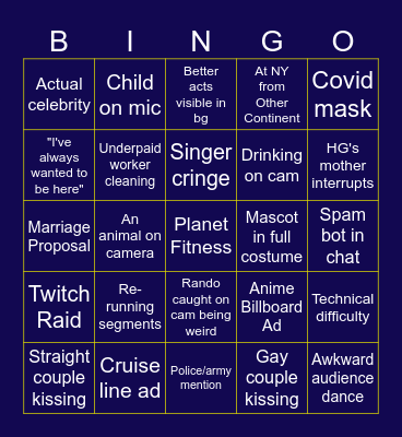 2024-2025 AZTEC & HYRULE'S NEW YEAR'S SHITTACULAR BINGO Card
