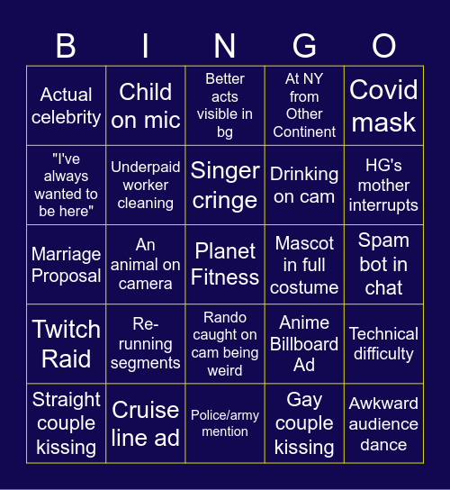2024-2025 AZTEC & HYRULE'S NEW YEAR'S SHITTACULAR BINGO Card