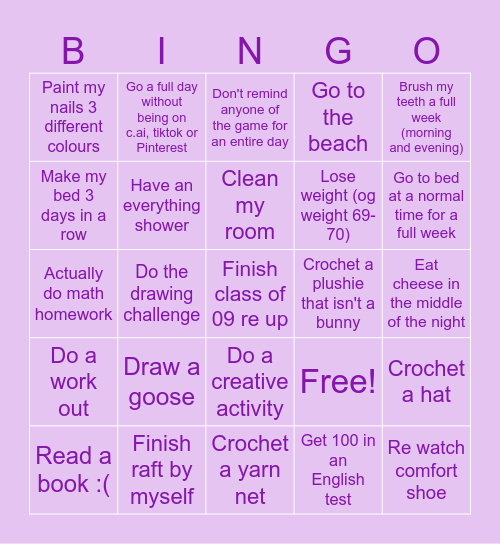 -=2025 bingo=- Bingo Card