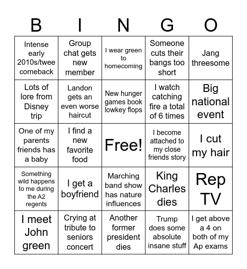 2025 Bingo Card
